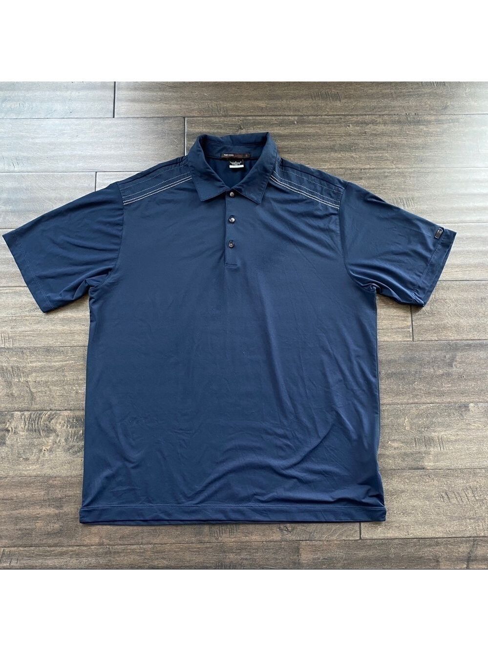 NIKE Tiger Woods Collection Dri-Fit Navy Performance Polo Shirt Size L